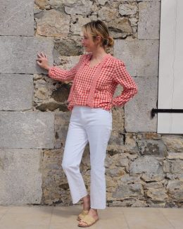 Patron blouse Debbie, réalisée en double gaze de coton