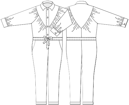 Combinaison Lux, sketch devant et dos