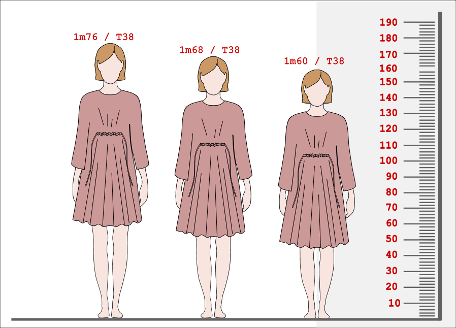 Stature: ajustement d'un patron simple et loose