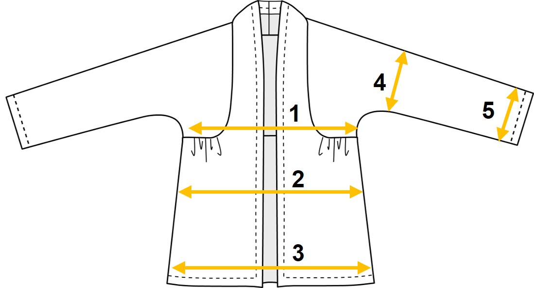 Veste Kurt mesures finies par taille