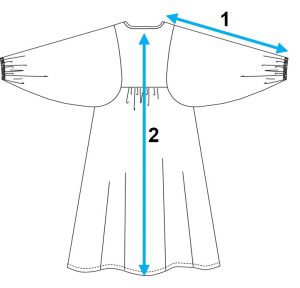 Robe Friends, mesures finies de la robe