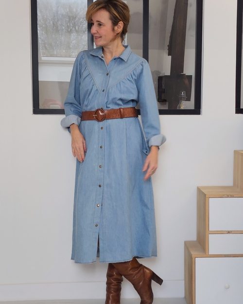 Robe Chrissie en denim léger Toretto tessuti