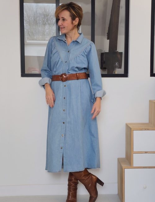 Robe Chrissie en denim léger Toretto tessuti