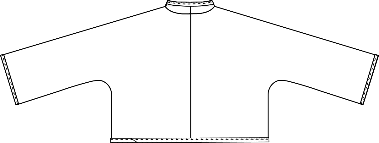 Sketch dos du patron de la veste Tina