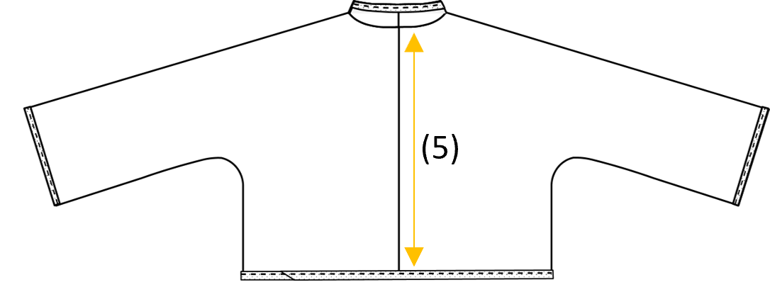 Mesures finies du patron de la veste Tina (dos)