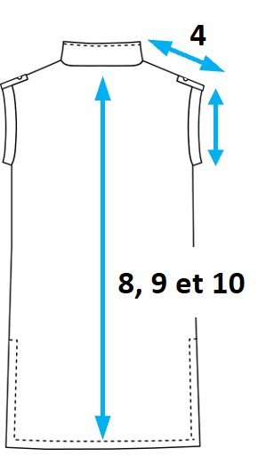 Patron Marina: mesures finies côté dos