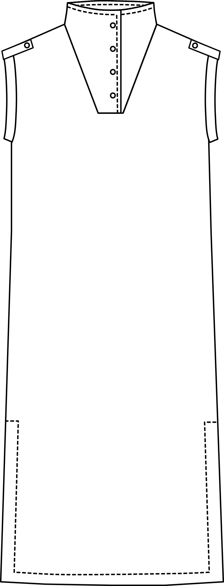 Sketch du patron marina en version robe longue